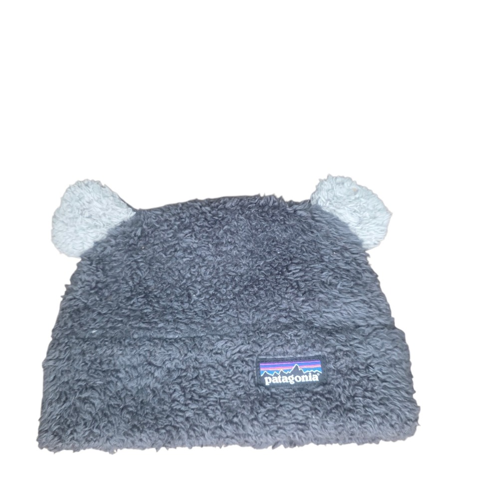 Patagonia Kids 3-6M Gray Bear Ears Super Soft Furry Friends Winter Beanie Hat
